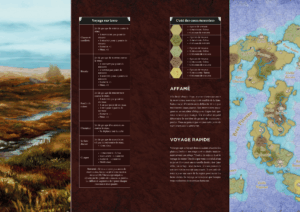 Double page présentant les règles de voyage terrestre